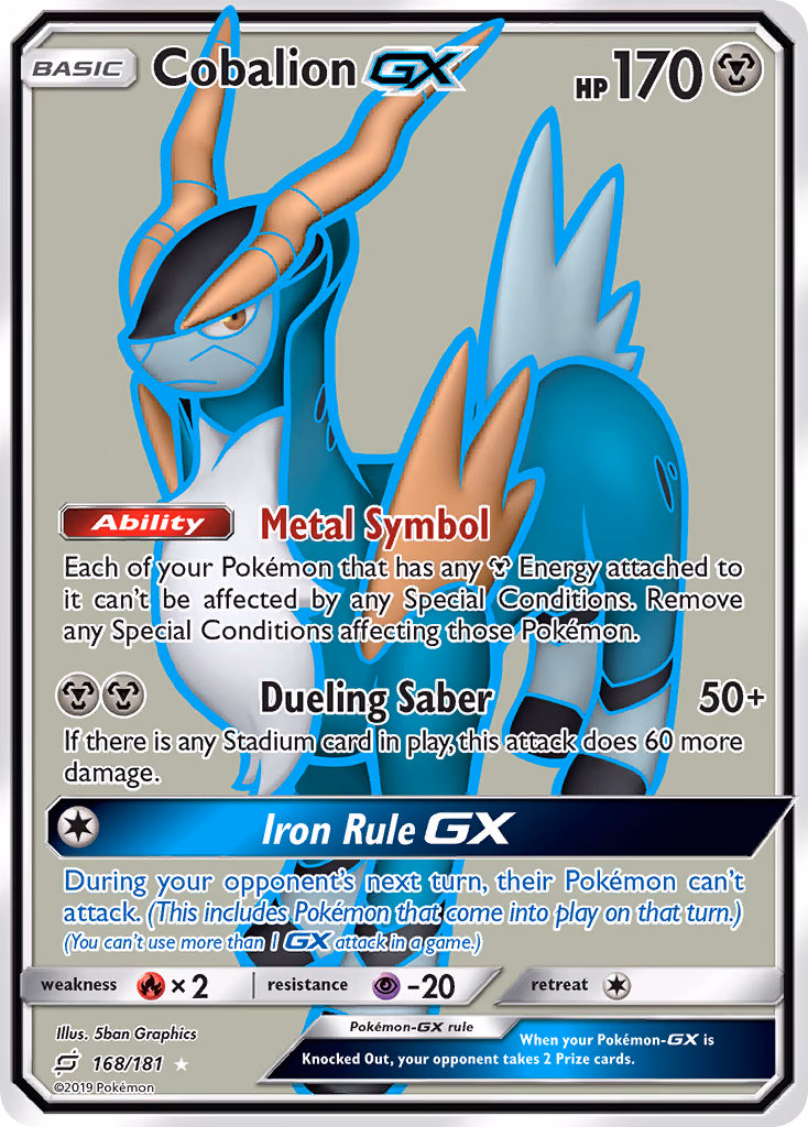 Cobalion-GX Pokemon card (168/181, Team Up)
