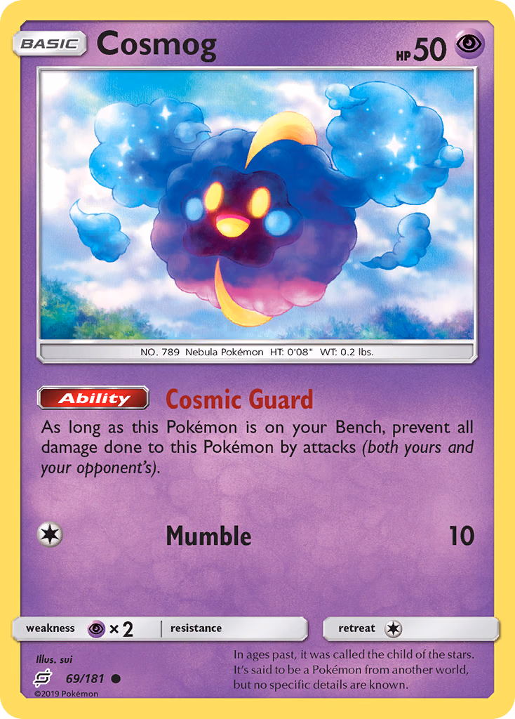 Cosmog Pokemon card (69/181, Team Up)