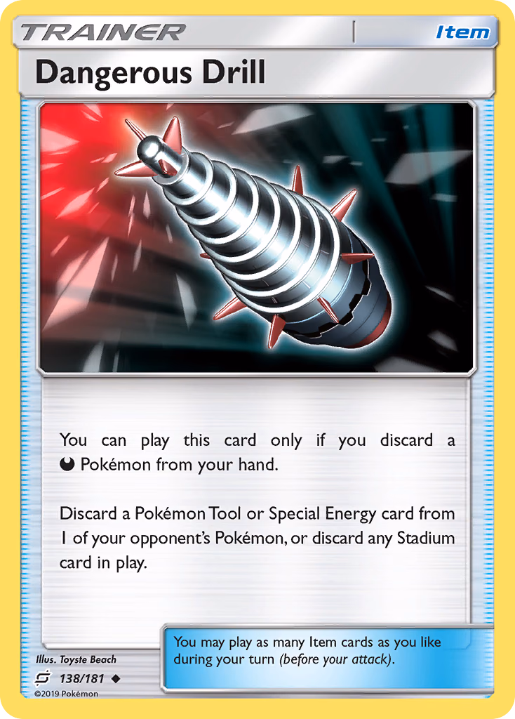 Dangerous Drill Pokemon card (138/181, Team Up)