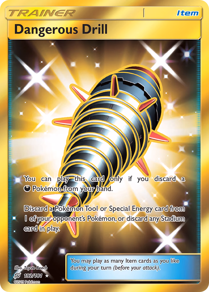 Dangerous Drill Pokemon card (192/181, Team Up)