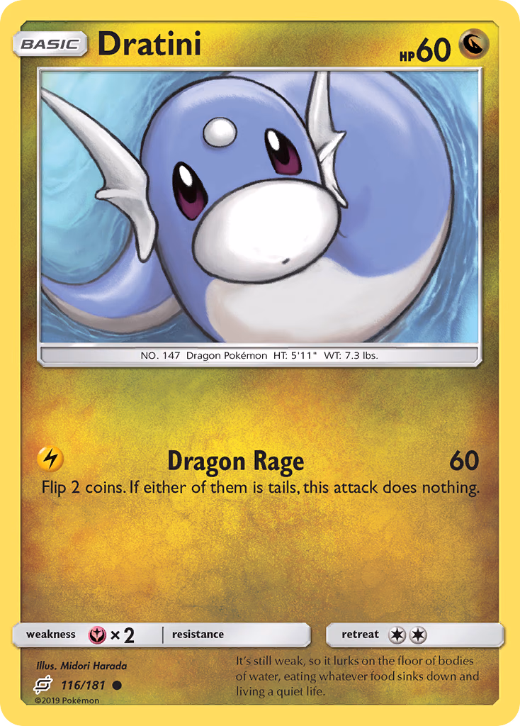 Dratini Pokemon card (116/181, Team Up)