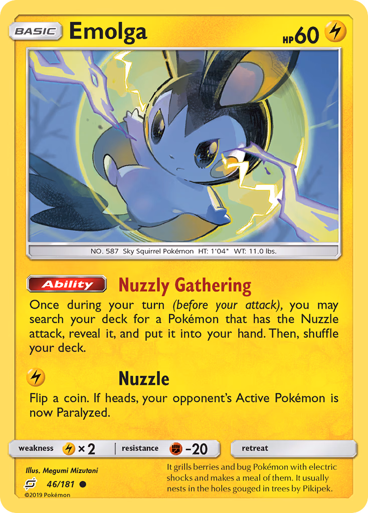 Emolga Pokemon card (46/181, Team Up)