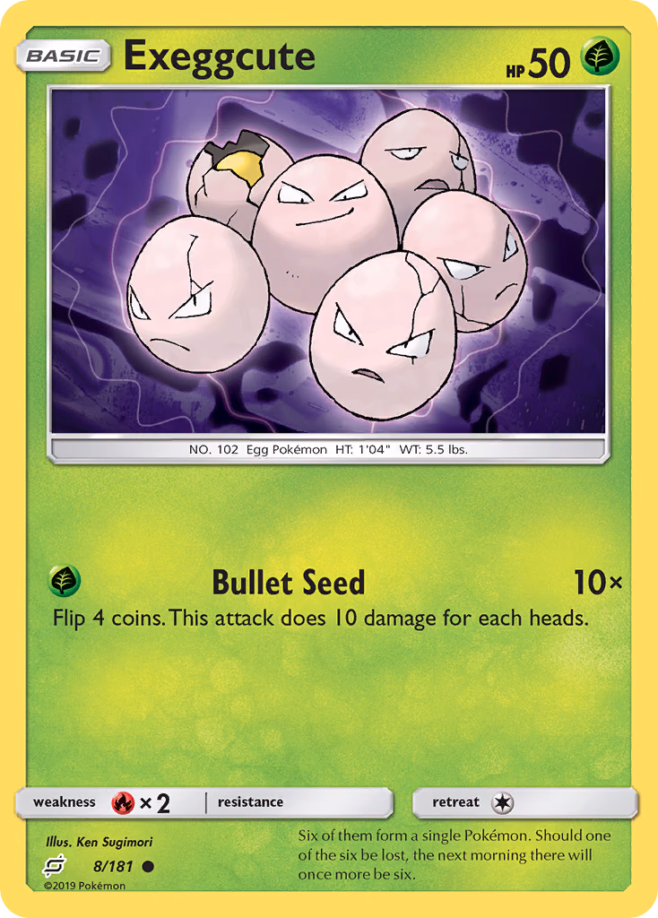 Exeggcute Pokemon card (8/181, Team Up)