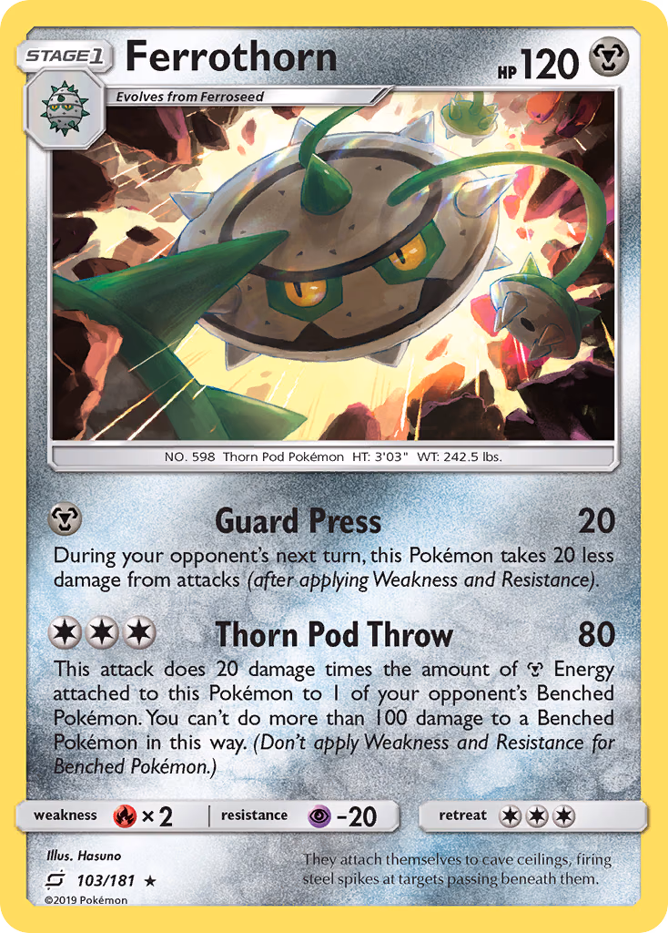 Ferrothorn Pokemon card (103/181, Team Up)