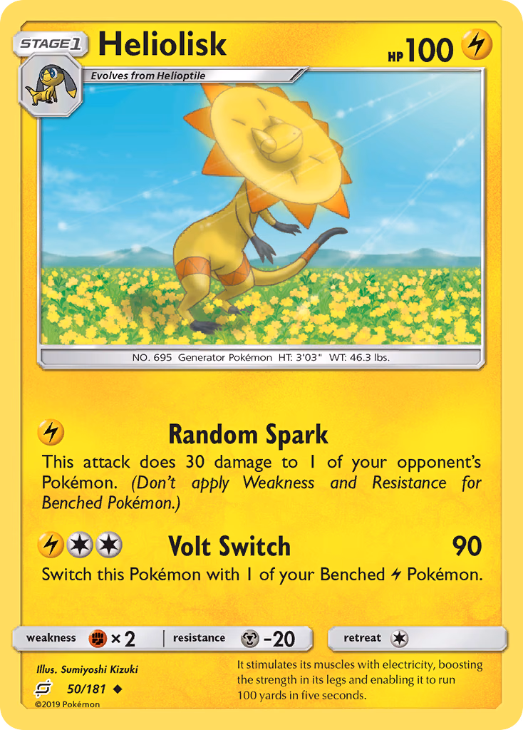 Heliolisk Pokemon card (50/181, Team Up)