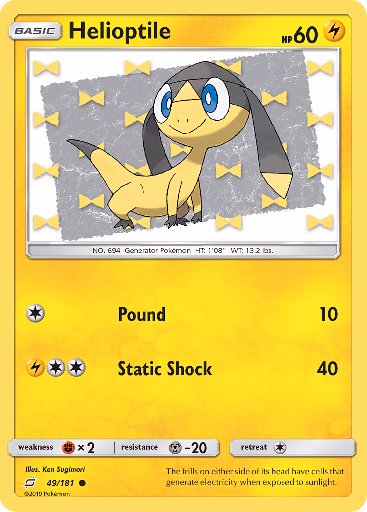 Helioptile Pokemon card (49/181, Team Up)