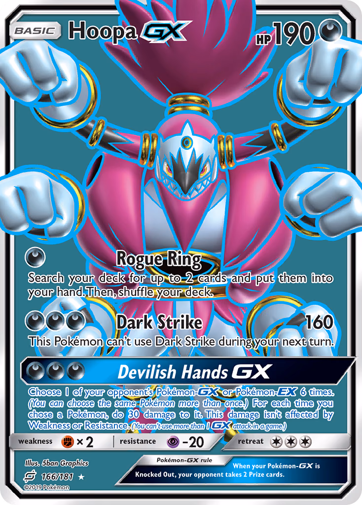 Hoopa-GX Pokemon card (166/181, Team Up)