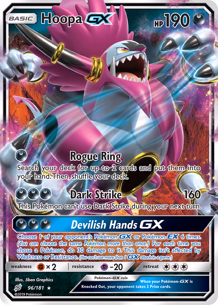 Hoopa-GX Pokemon card (96/181, Team Up)