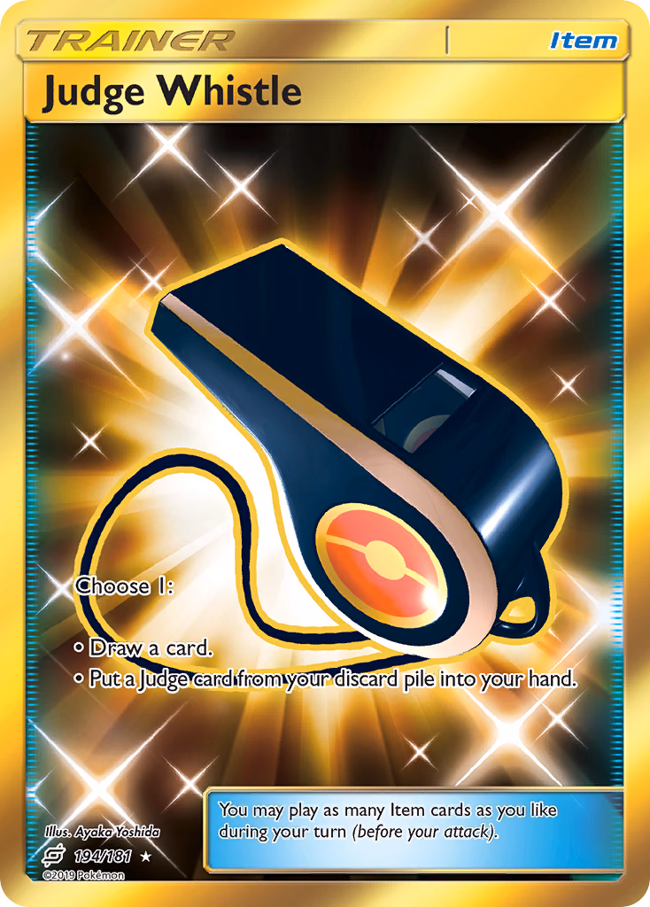 Judge Whistle Pokemon card (194/181, Team Up)