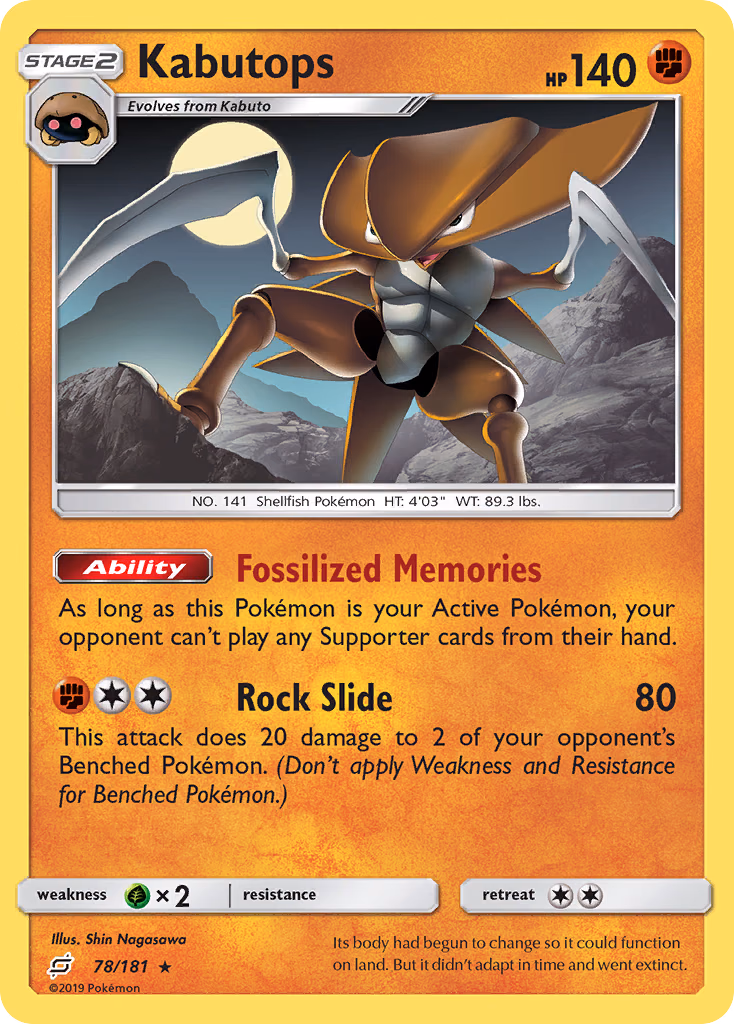 Kabutops Pokemon card (78/181, Team Up)
