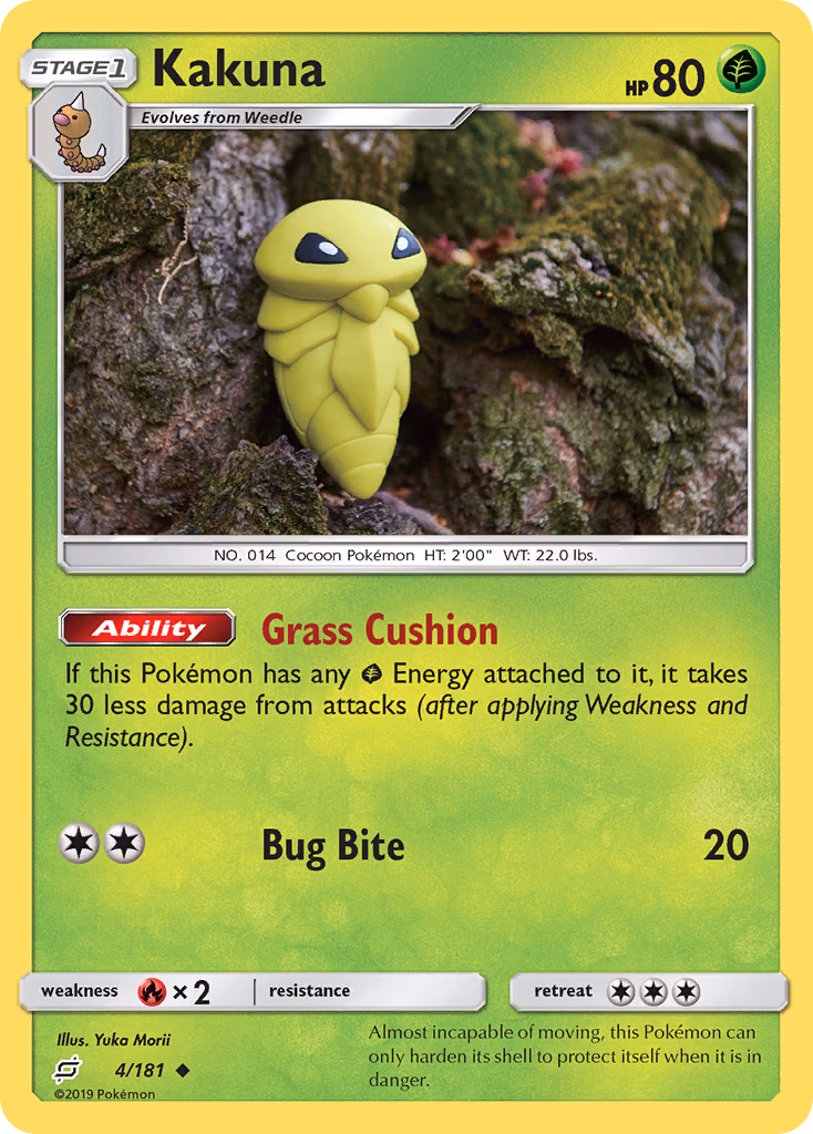 Kakuna Pokemon card (4/181, Team Up)