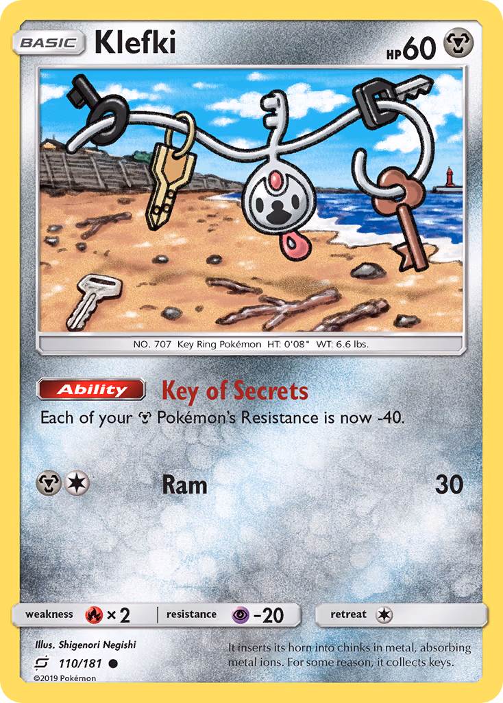 Klefki Pokemon card (110/181, Team Up)