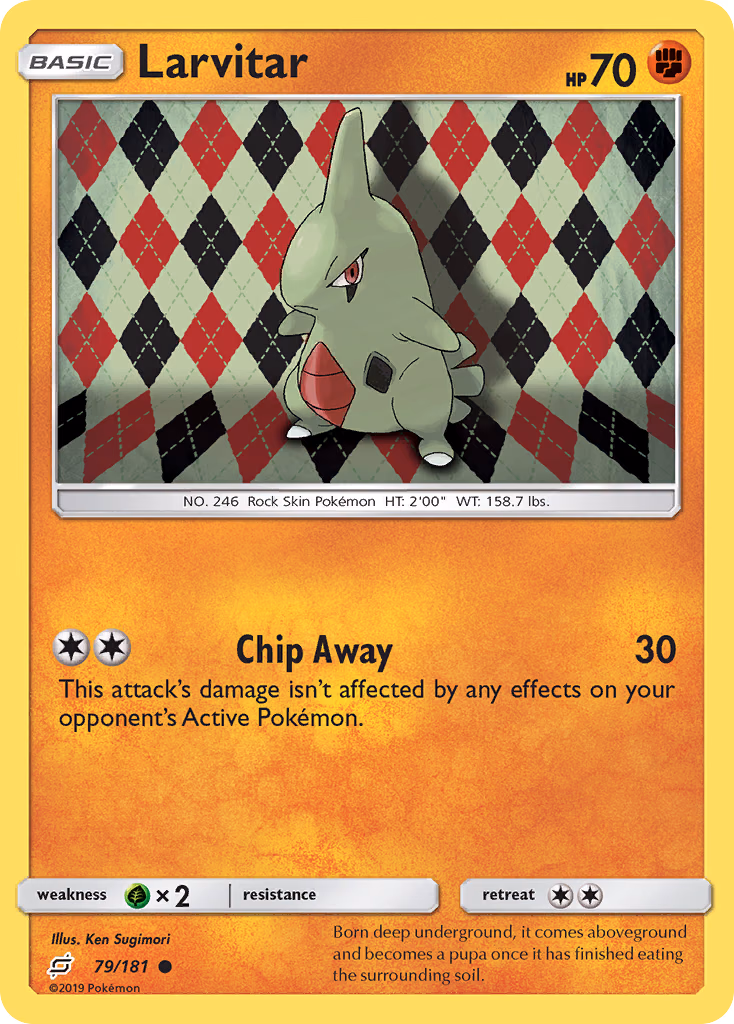 Larvitar Pokemon card (79/181, Team Up)