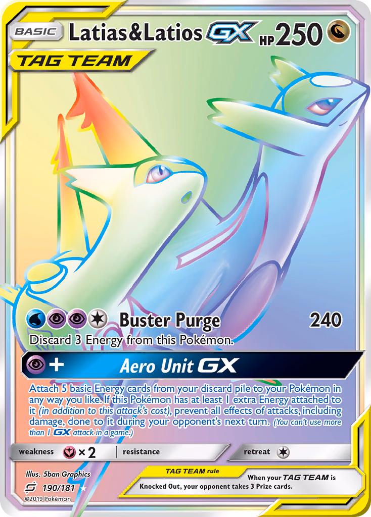 Latias & Latios-GX Pokemon card (190/181, Team Up)