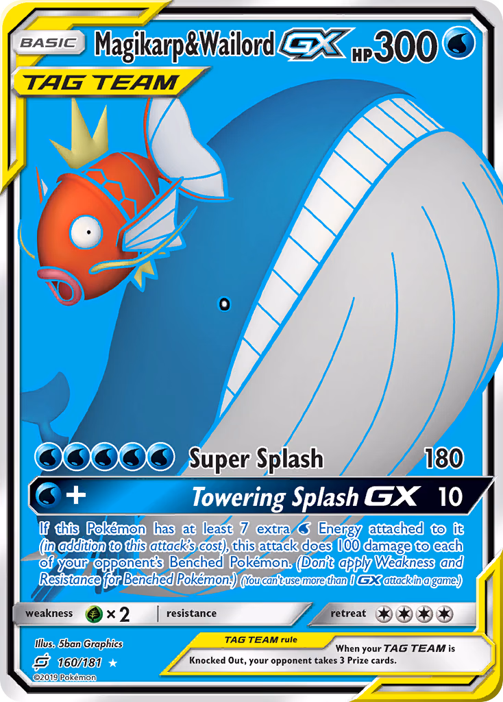 Magikarp & Wailord-GX Pokemon card (160/181, Team Up)