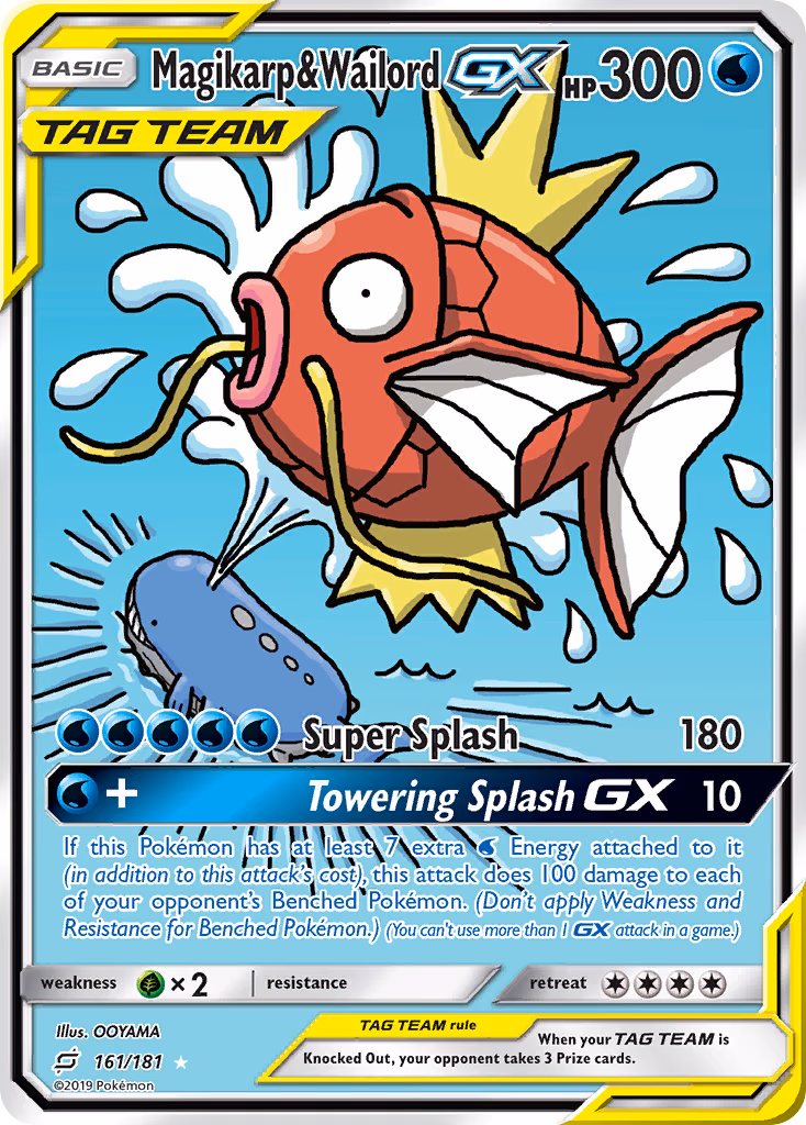 Magikarp & Wailord-GX Pokemon card (161/181, Team Up)