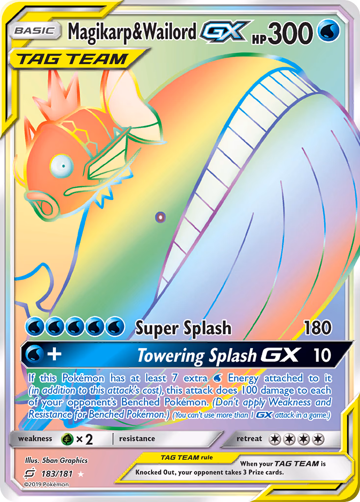 Magikarp & Wailord-GX Pokemon card (183/181, Team Up)