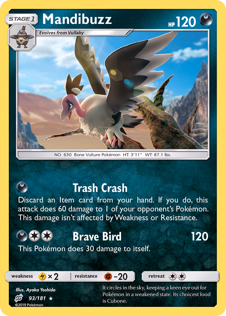 Mandibuzz Pokemon card (93/181, Team Up)