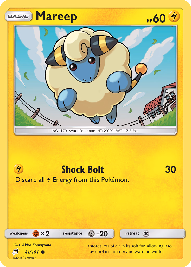 Mareep Pokemon card (41/181, Team Up)