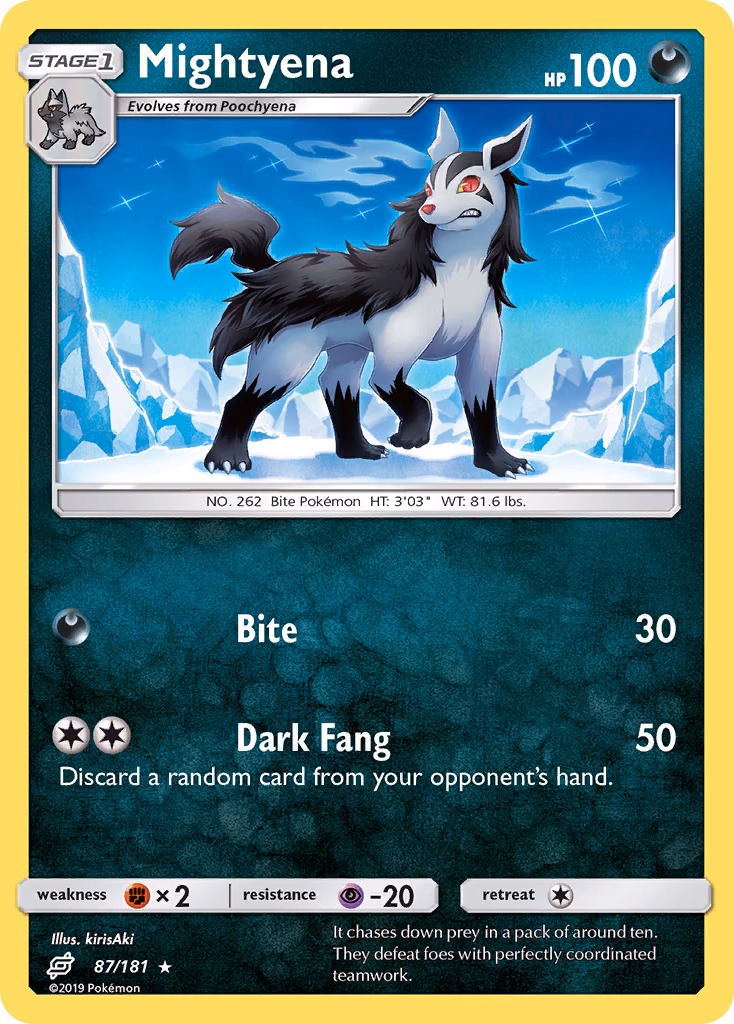 Mightyena Pokemon card (87/181, Team Up)