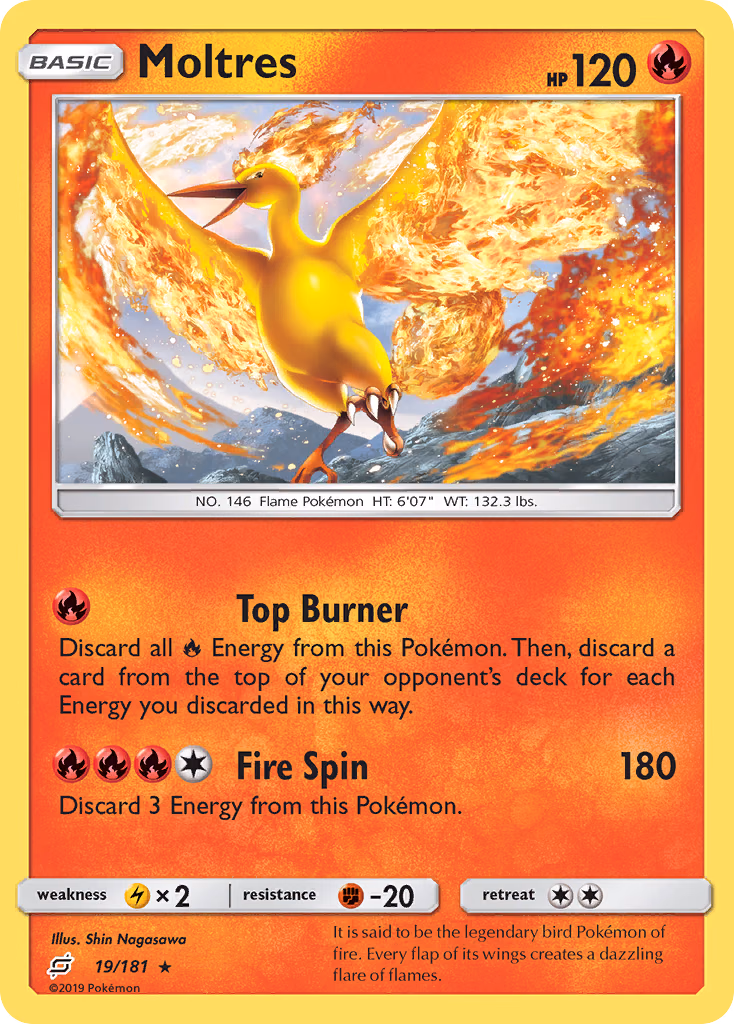 Moltres Pokemon card (19/181, Team Up)