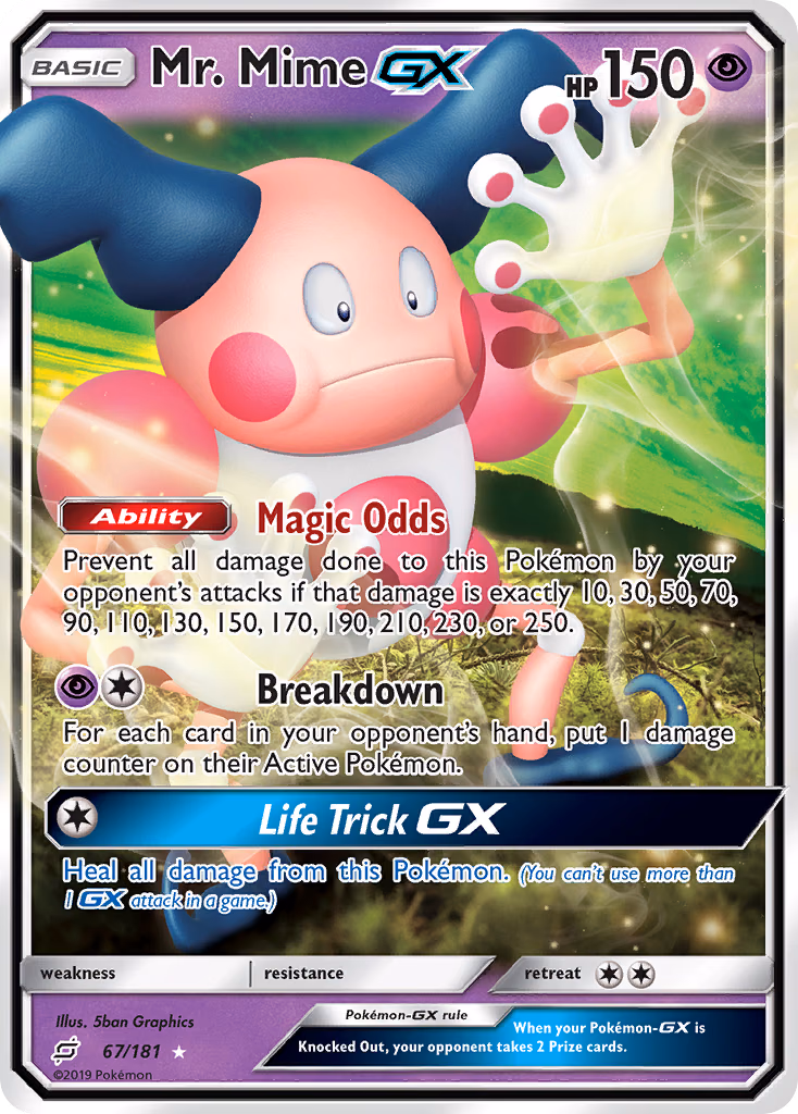 Mr. Mime-GX Pokemon card (67/181, Team Up)