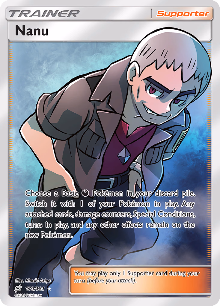 Nanu Pokemon card (179/181, Team Up)