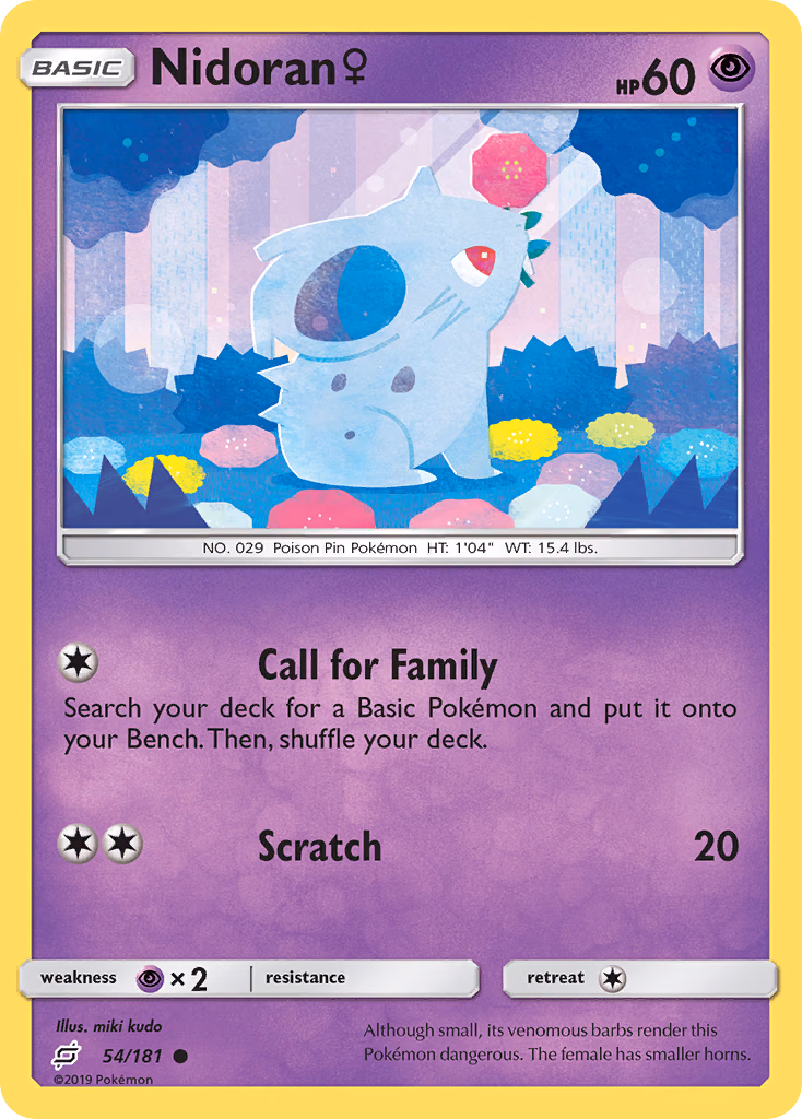 Nidoran ♀ Pokemon card (54/181, Team Up)