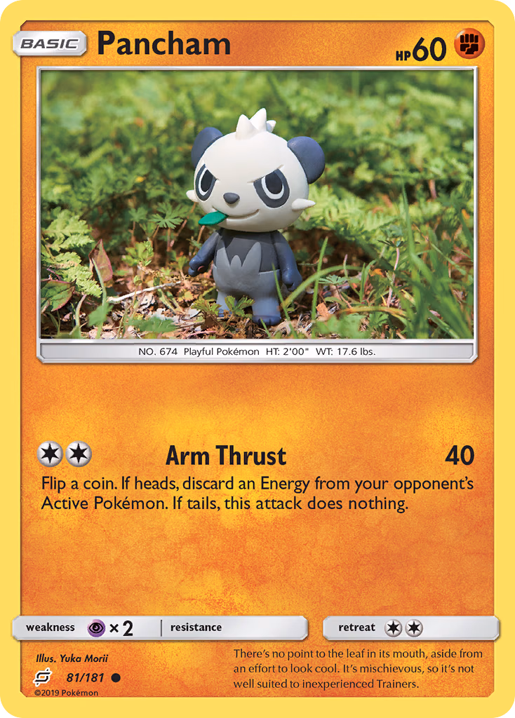 Pancham Pokemon card (81/181, Team Up)