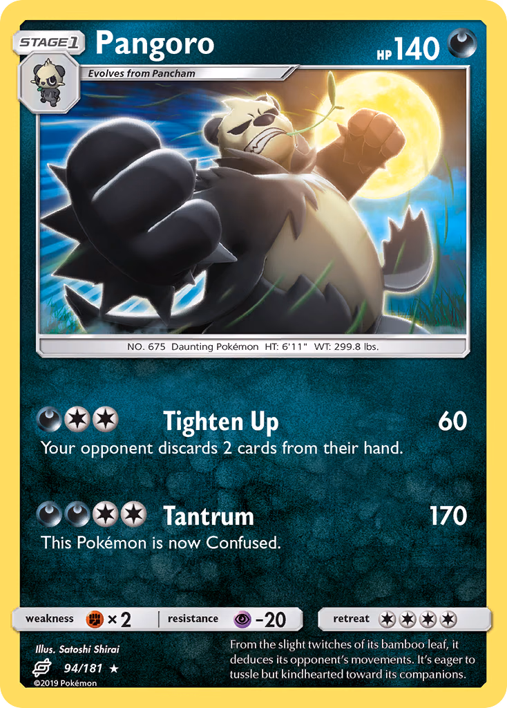 Pangoro Pokemon card (94/181, Team Up)