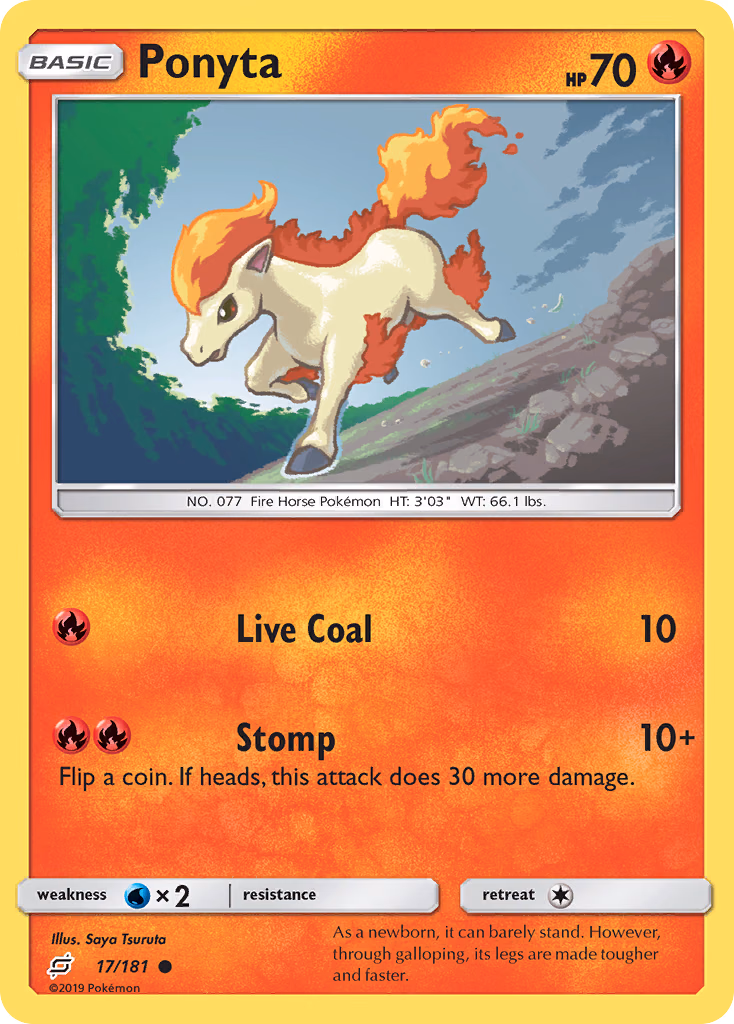 Ponyta Pokemon card (17/181, Team Up)