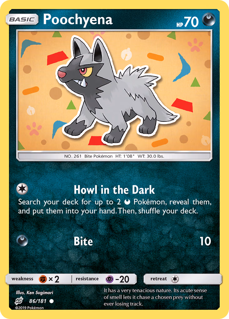 Poochyena Pokemon card (86/181, Team Up)