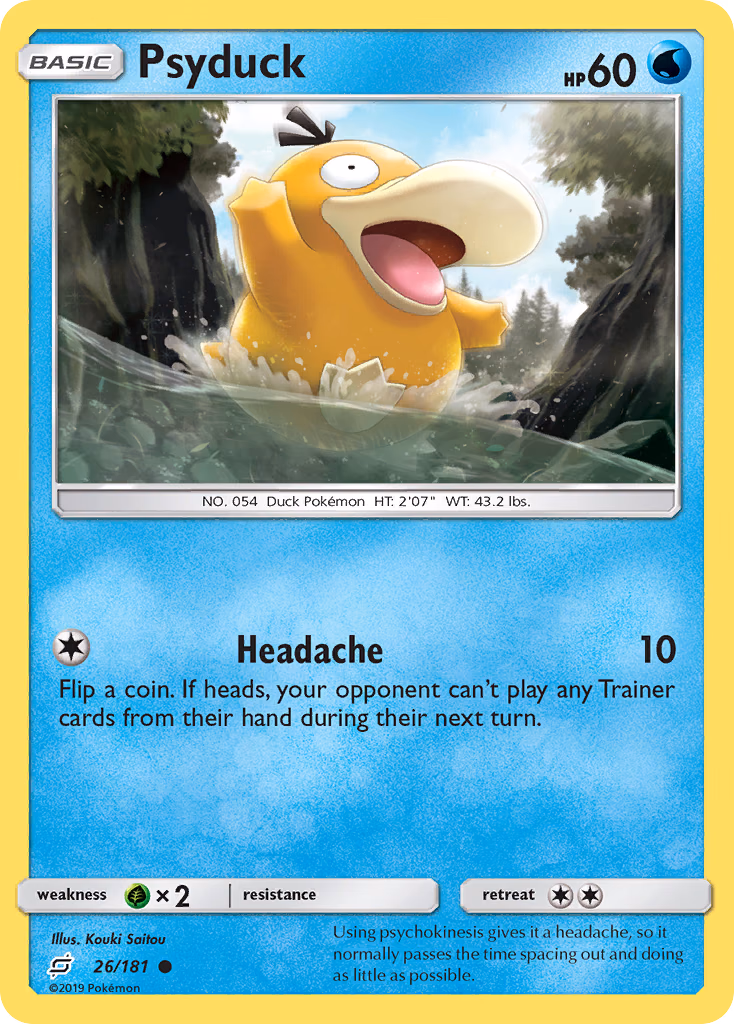 Psyduck Pokemon card (26/181, Team Up)