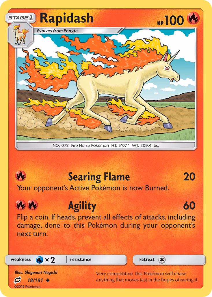 Rapidash Pokemon card (18/181, Team Up)