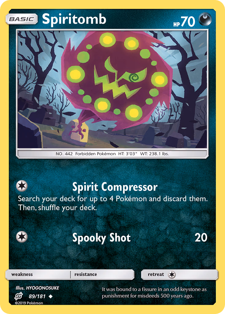 Spiritomb Pokemon card (89/181, Team Up)