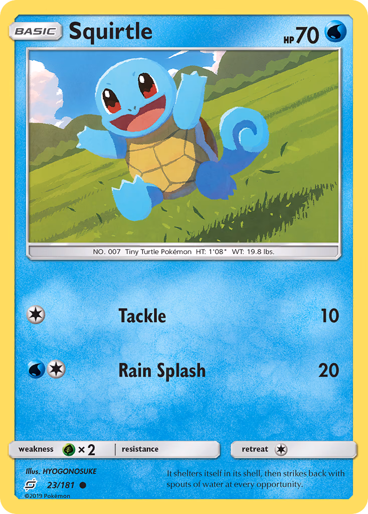 Squirtle Pokemon card (23/181, Team Up)