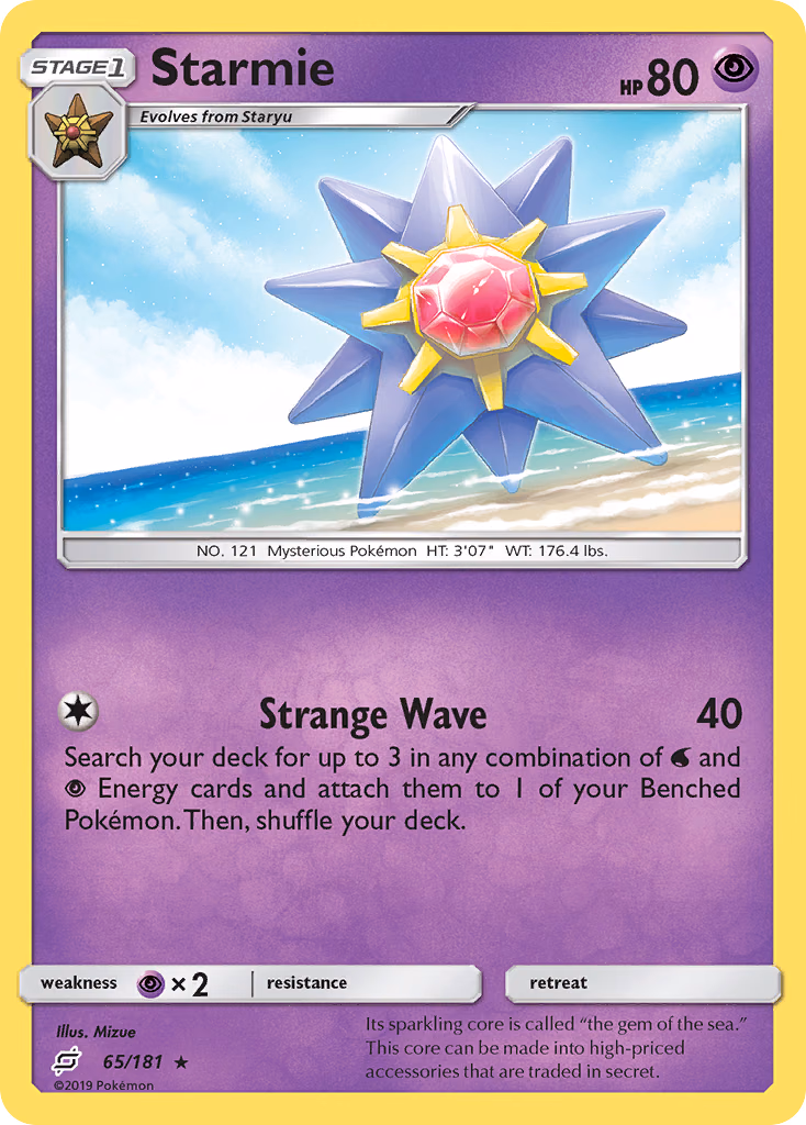 Starmie Pokemon card (65/181, Team Up)