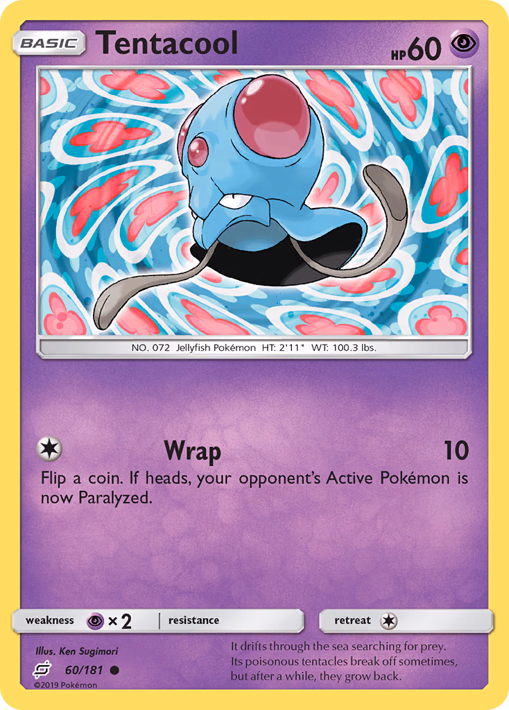 Tentacool Pokemon card (60/181, Team Up)