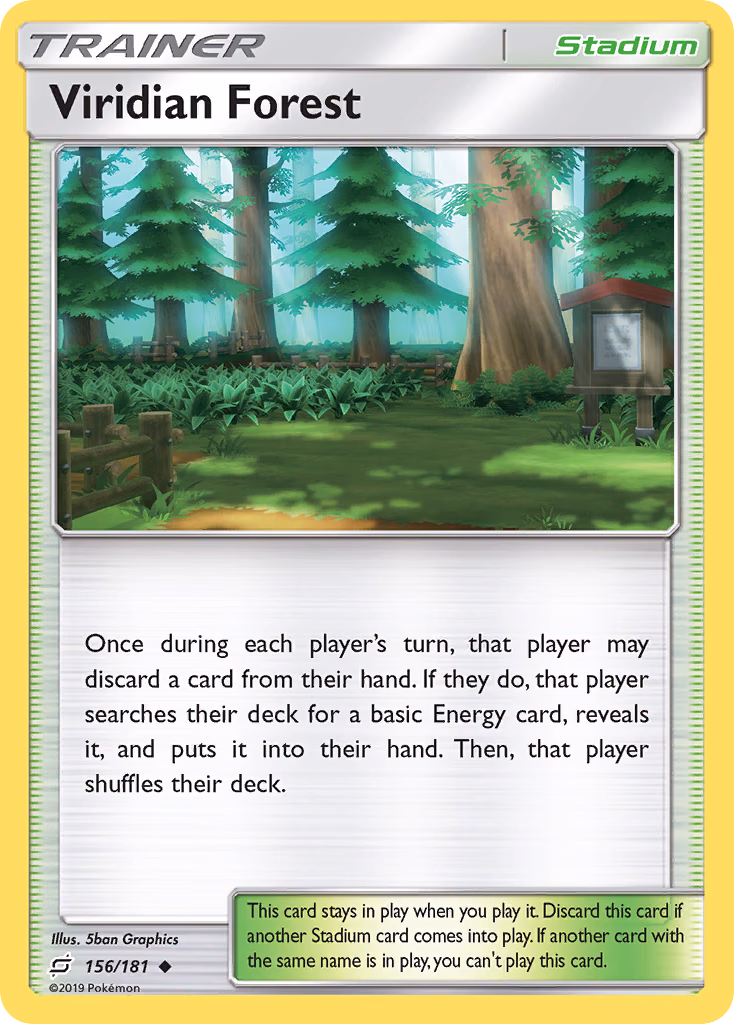 Viridian Forest Pokemon card (156/181, Team Up)