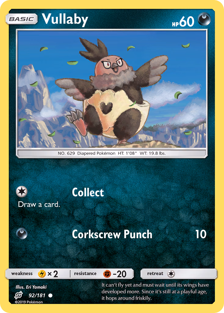Vullaby Pokemon card (92/181, Team Up)