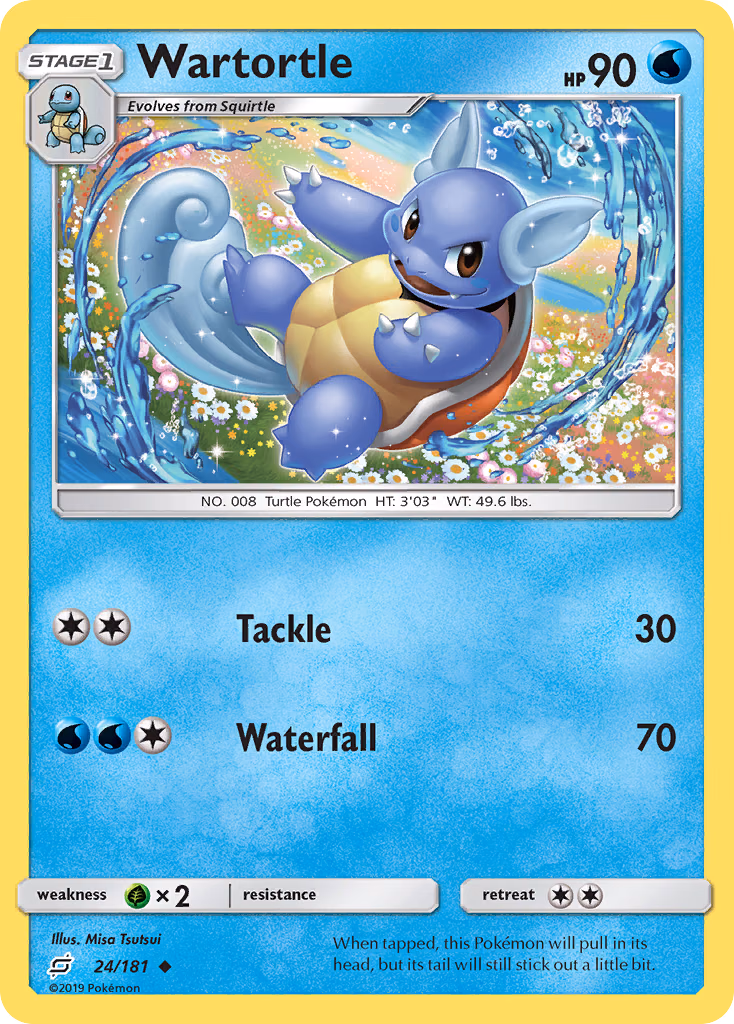 Wartortle Pokemon card (24/181, Team Up)