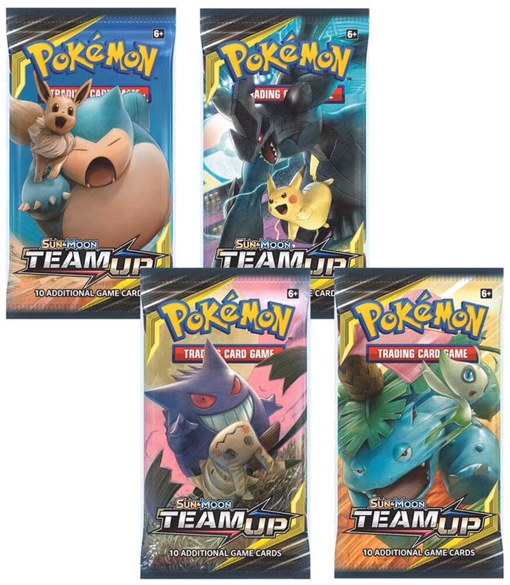 Pokemon Team Up Booster Pack Art Bundle [Set of 4]