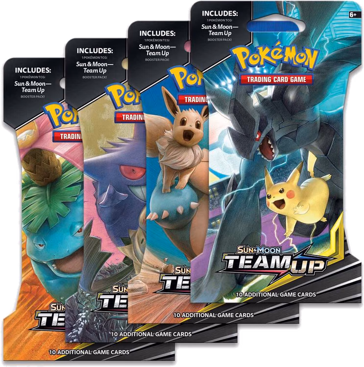 Pokemon Team Up Sleeved Booster Pack Art Bundle [Set of 4]
