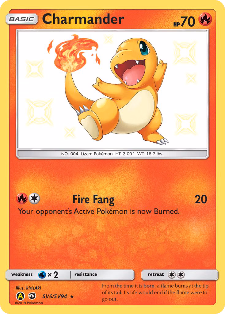 Charmander Pokemon card (SV6/SV94, Hidden Fates Shiny Vault)