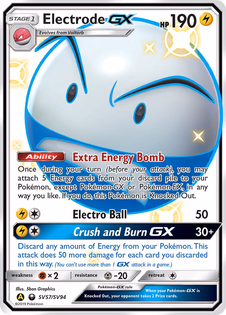 Electrode-GX Pokemon card (SV57/SV94, Hidden Fates Shiny Vault)