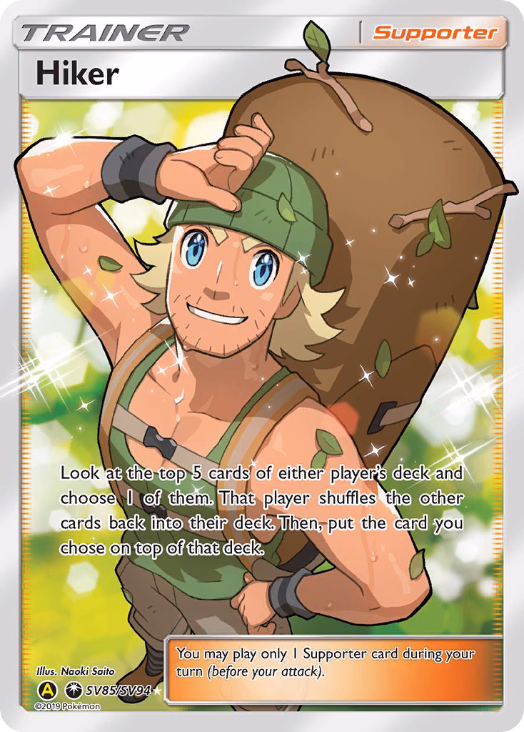 Hiker Pokemon card (SV85/SV94, Hidden Fates Shiny Vault)