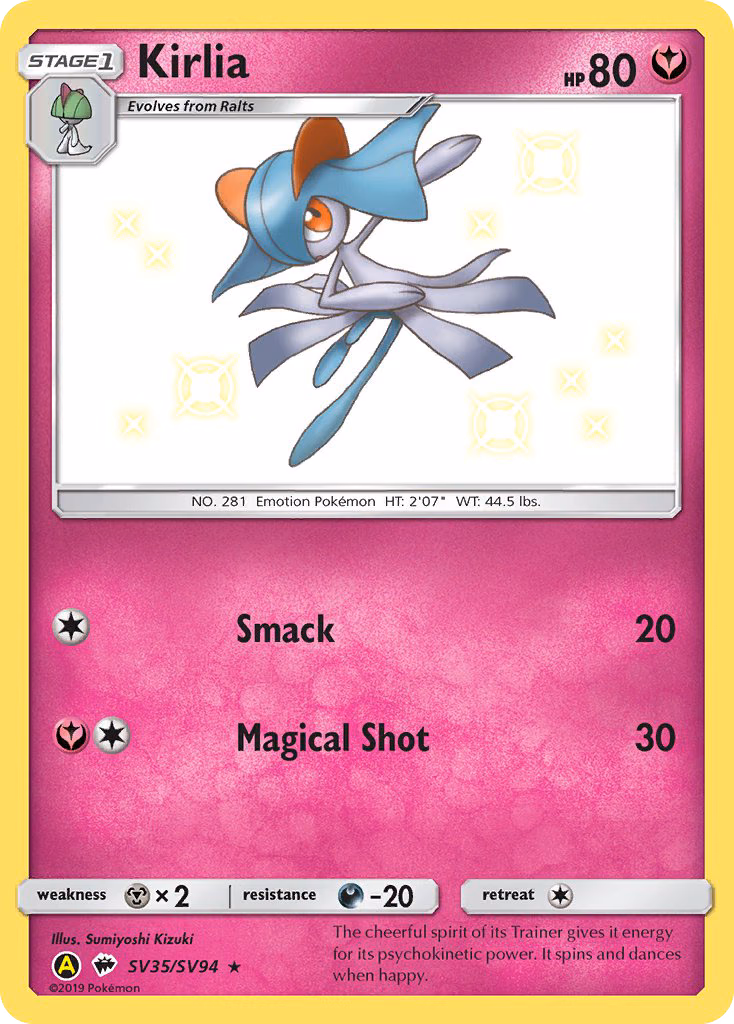 Kirlia Pokemon card (SV35/SV94, Hidden Fates Shiny Vault)