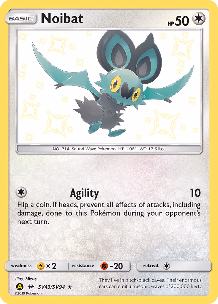 Noibat Pokemon card (SV43/SV94, Hidden Fates Shiny Vault)