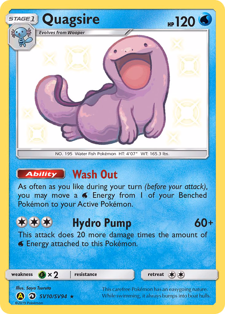 Quagsire Pokemon card (SV10/SV94, Hidden Fates Shiny Vault)