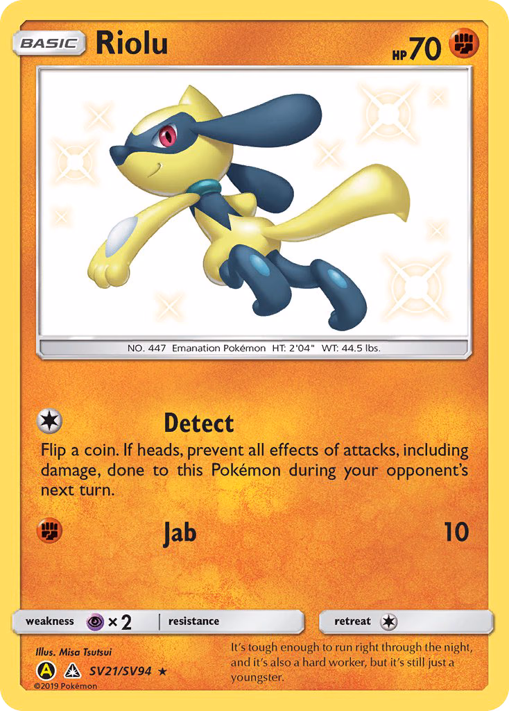 Riolu Pokemon card (SV21/SV94, Hidden Fates Shiny Vault)